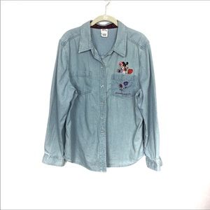 Disney Sweethearts Denim Shirt Top Sz XL